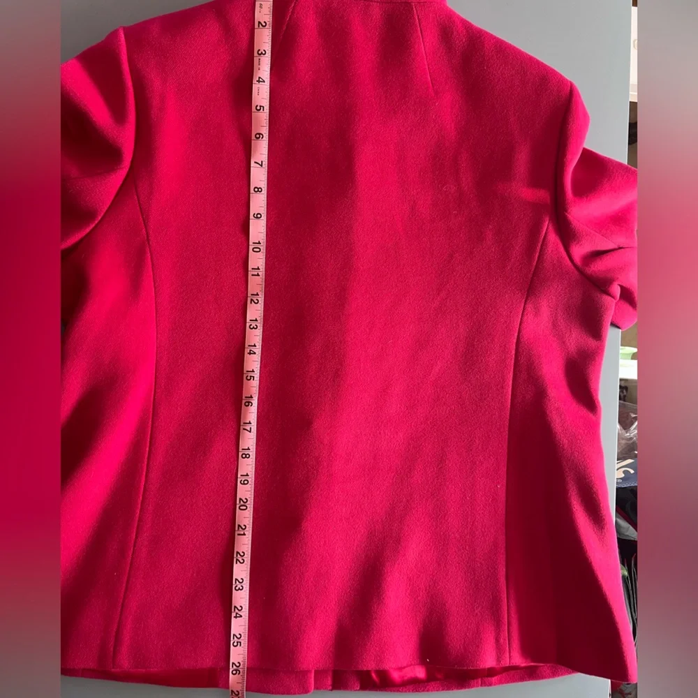 LANDS' END Fuchsia womens Hidden Button Coat Jacket Size 14P - Picture 9 of 11
